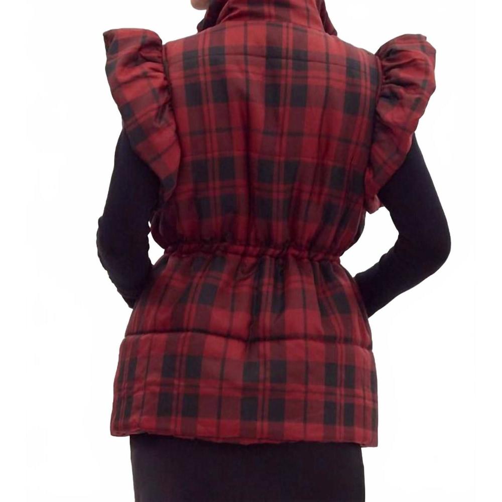 Entro Red and Black Plaid Vest - Picture 4 of 7